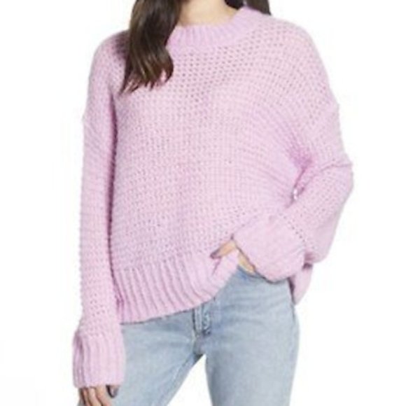 Chelsea28 Sweaters - Chelsea 28 Pink Open Knit Sweater Ribbed Oversized